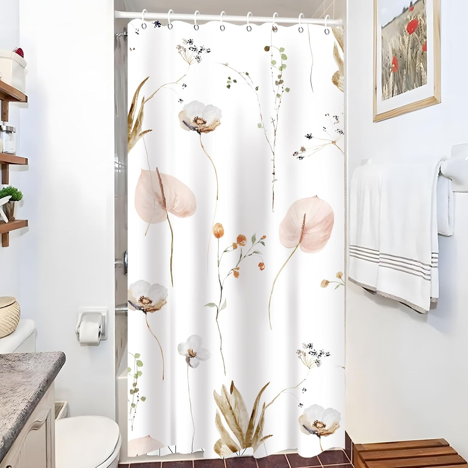 HONNKY Stall Shower Curtain 36 x 72 inch, Little Flower