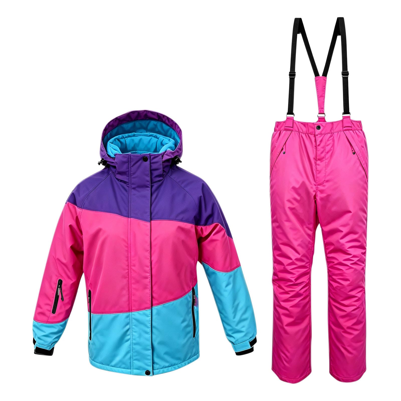 Schneeoverall Kinder Schneeanzug Patchwork Skianzüge Zweiteiler Skianzug