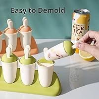 Vista 2 de Popsicle Mold Set for Kids 8 Pieces Silicone Popsicle Maker Ice Cream Molds DIY Frozen Ice Pop Molds Kitchen Accessories Easy Release Breastmilk