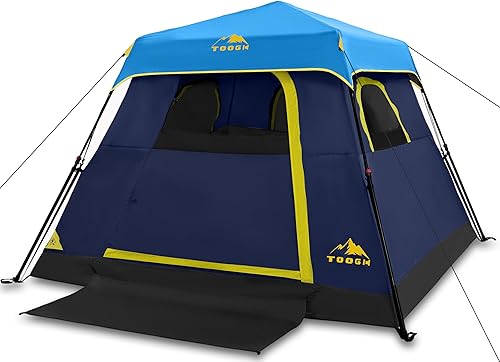 Miniatura 15 de Tienda de campaña para 3/4 personas con 1 puerta, 4 ventanas y ventilación mejorada – Instalación instantánea, impermeable, 8'x 8'x 67'' suelo de 4