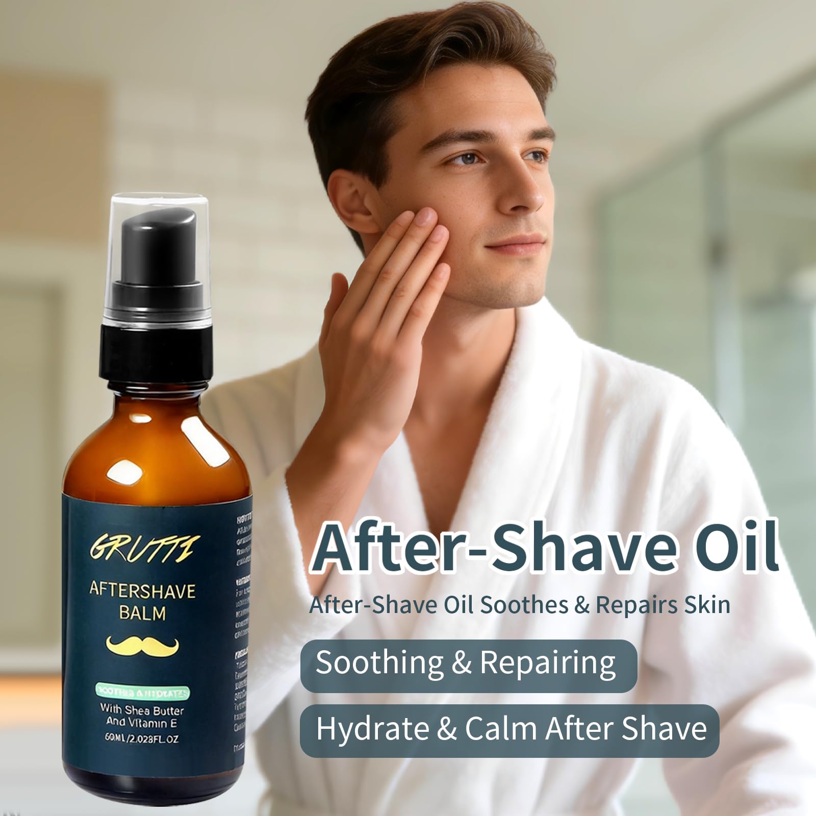 Kit de cuidado de barba para hombre con Aceite previo al afeitado, bálsamo de barba, crema después del afeitado, cepillo de barba, peine, tijeras, peine estilizador, bufanda y bolsa de almacenamiento
