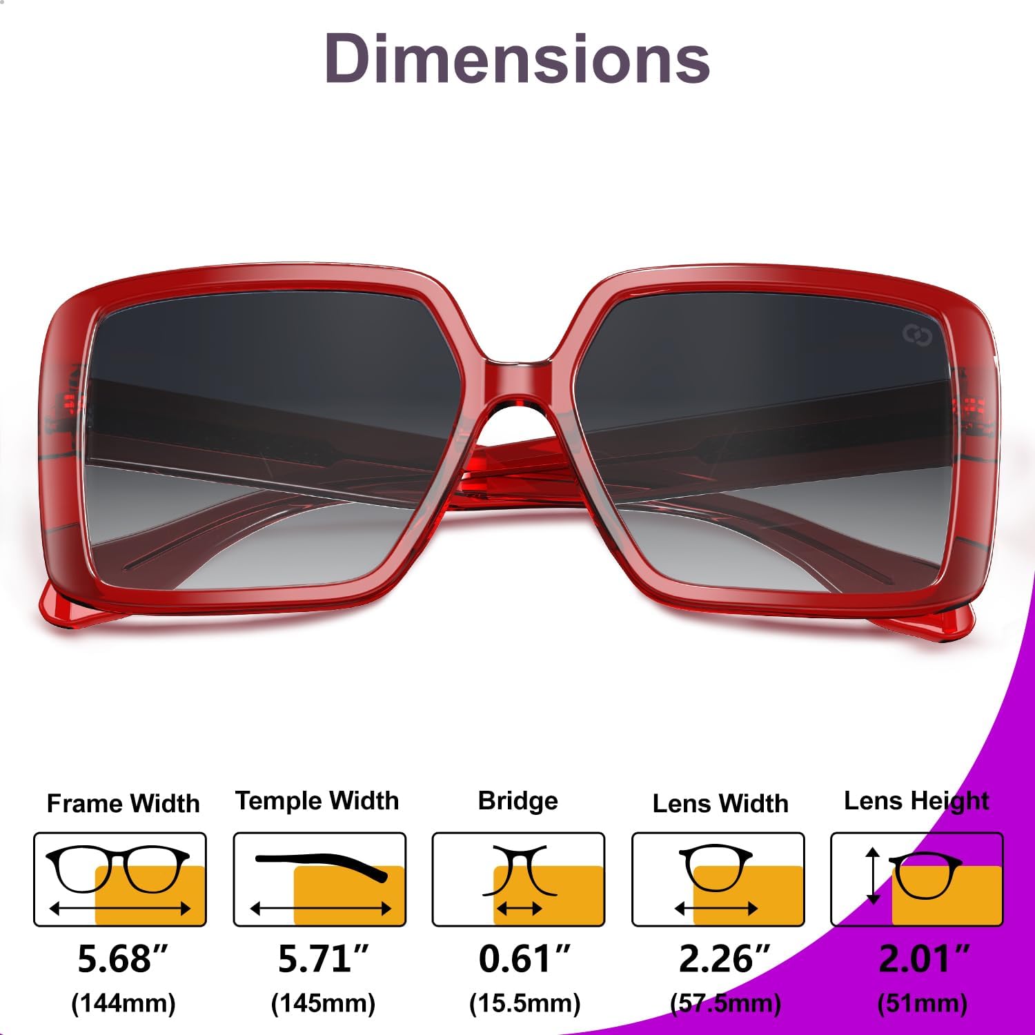 VISOONE Oversized Square Sunglasses Womens Big Large Wide Designer Trendy Fashion Accessories UV400 Protection Shades Harvard - Image 6