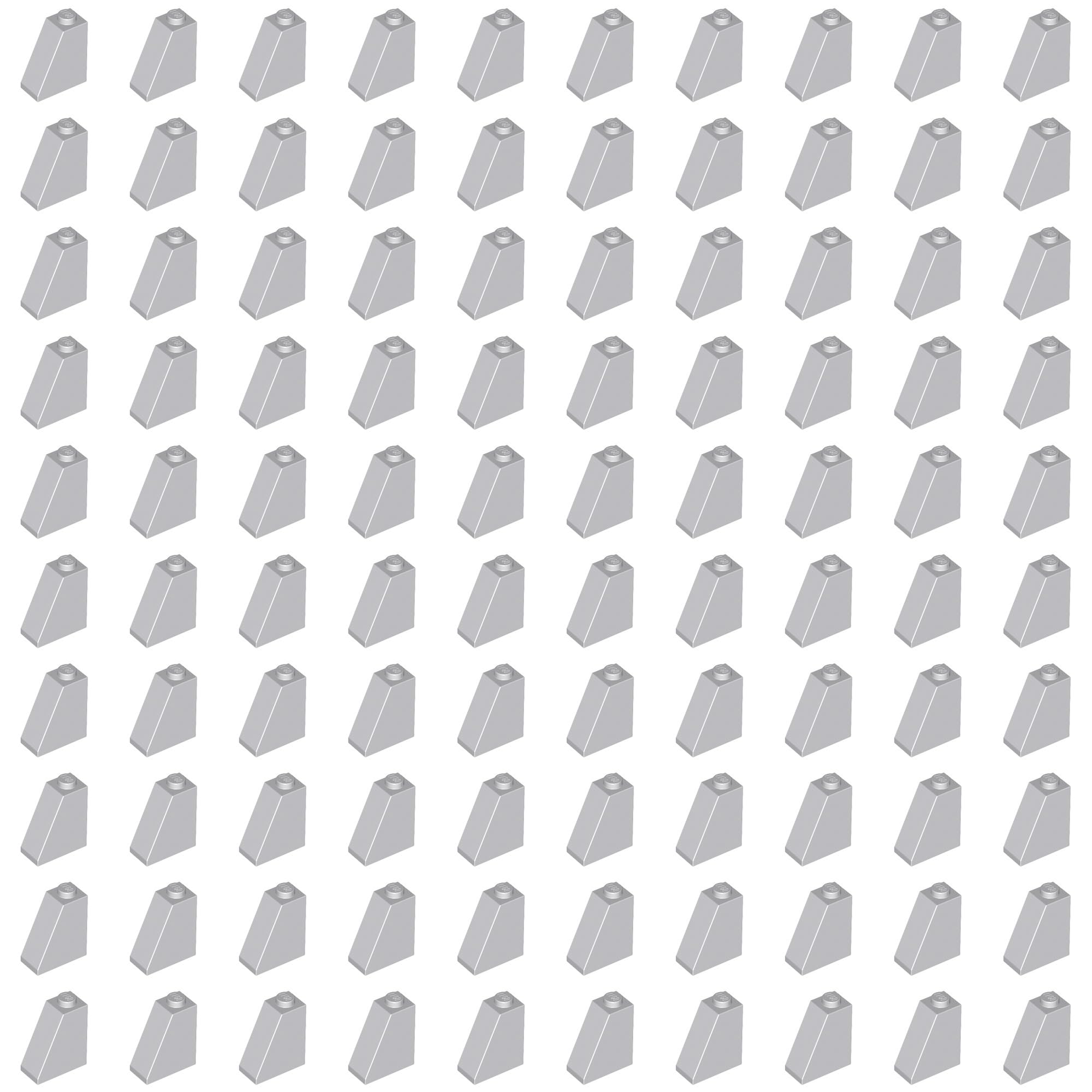 LEGO Slope 65 2 x 1 x 2, Part 60481 (Light Bluish Gray, 10, Bricks)
