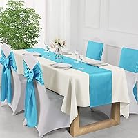 Vista 114 de Manyshofu 12Pcs Satin Orange Table Runner - 12 x 72 Inch Long Size, Party Table Runner Decor Bright & Smooth Wedding Decorations Table Runners for