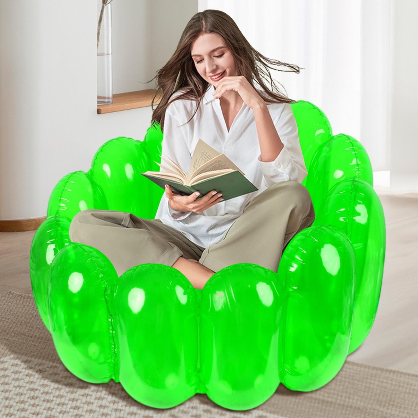 Generisch Silla de aire inflable, silla inflable - Jelly portátil
