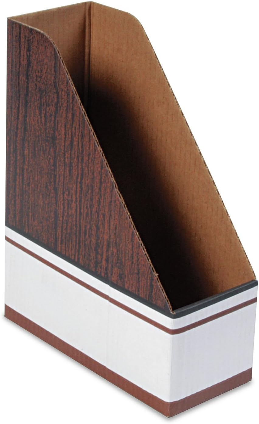 Bankers Box 12 Pack STOR/FILE Corrugated Cardboard Magazine File, Letter, Woodgrain