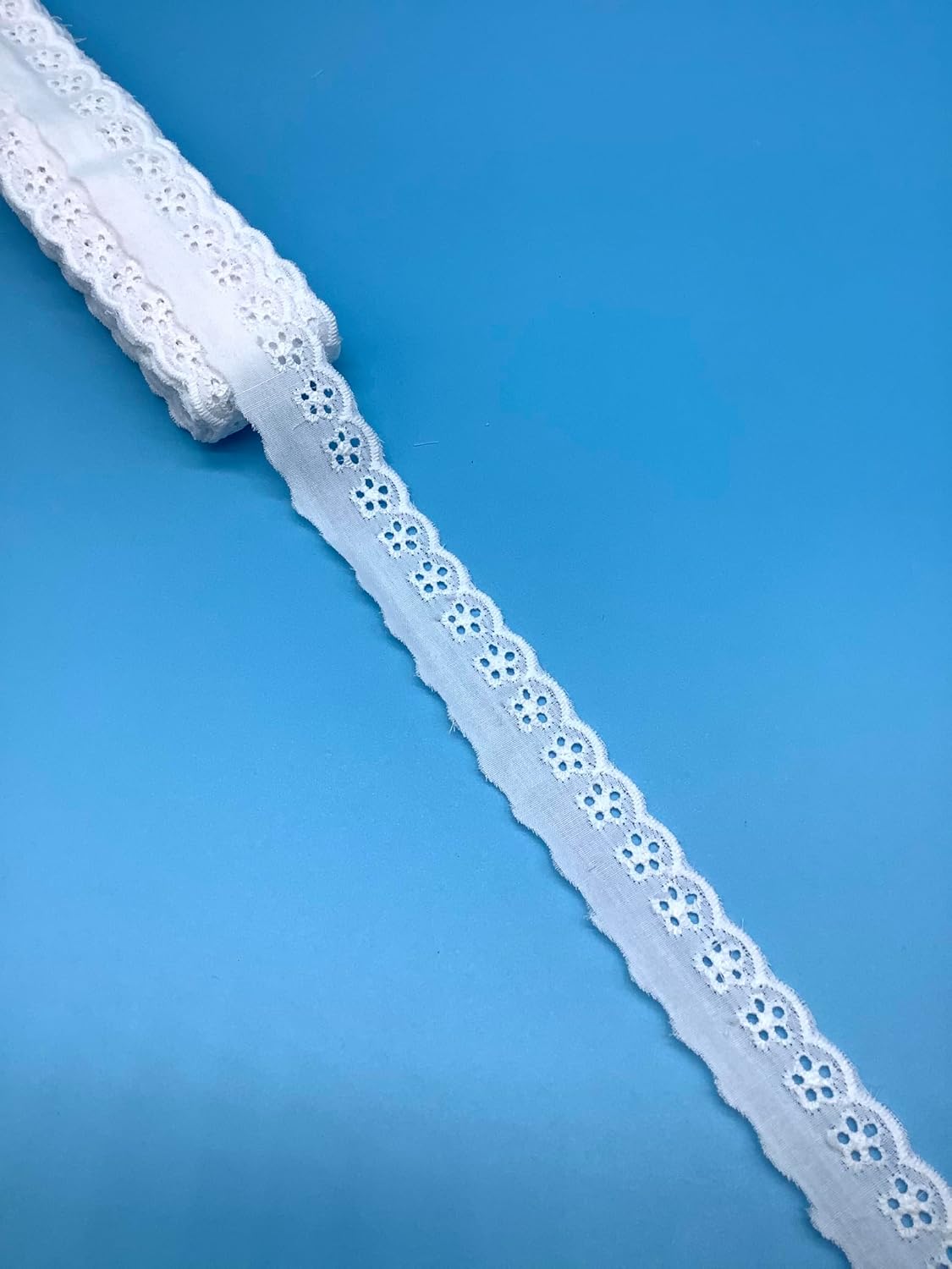 White 1" Eyelet Edge - 15 Yards