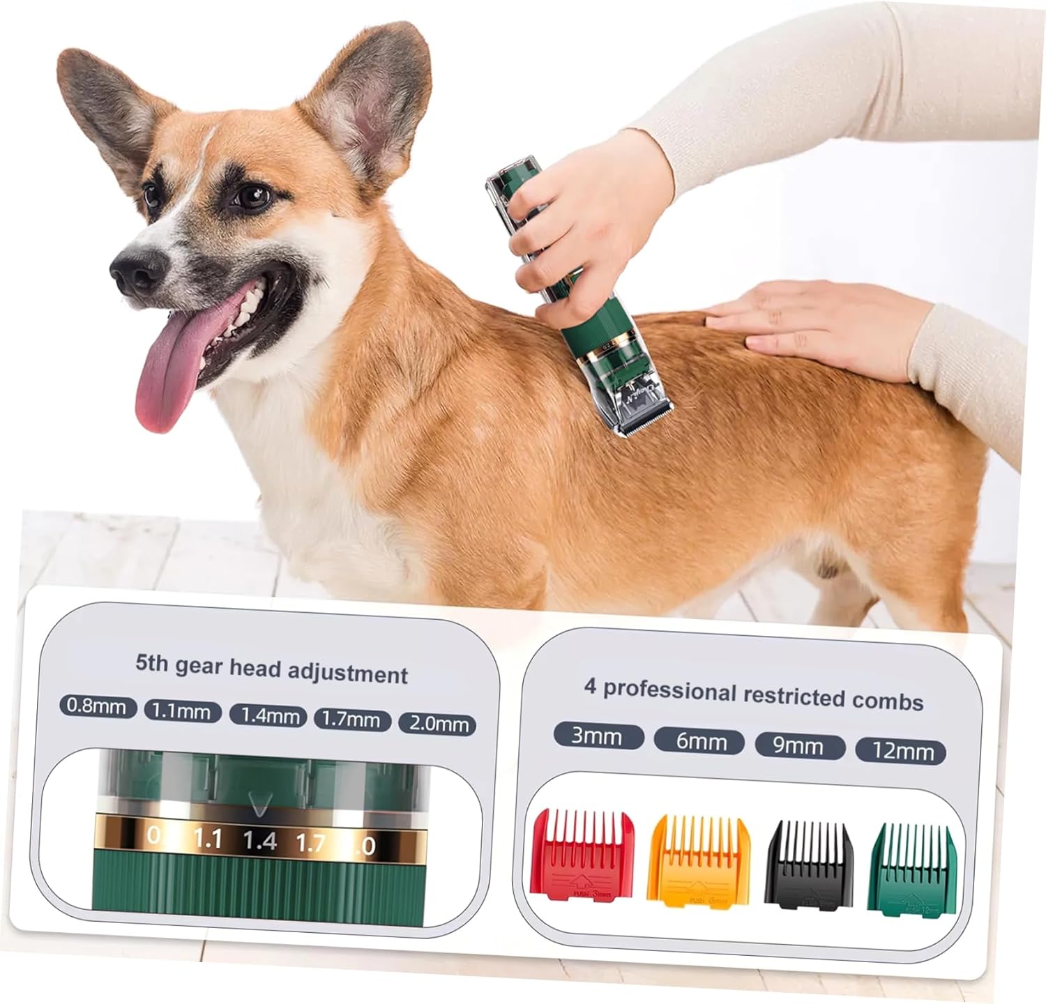 Pet Grooming Kit Dog Cat Clipper Low Noise Rechargeable Dematting Comb Screen Easy to Use