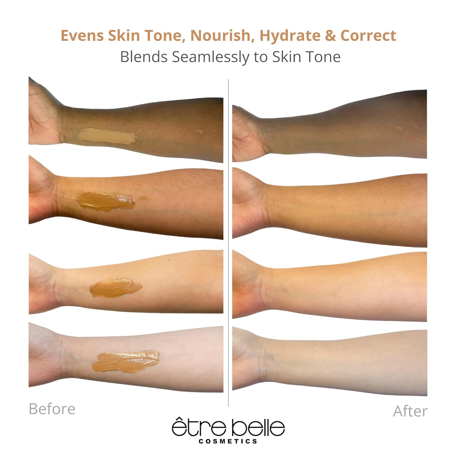 être belle Cosmetics Hyaluronic Tinted Moisturizing Cream, Skin Care for Women with Hyaluronic Acid, Vitamin E & Grape Seed Oil, Long Lasting, Natural Coverage, for All Skin Types, 30 mL