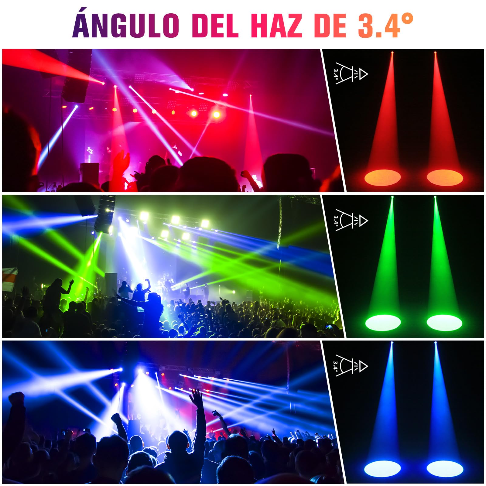 LED Pin Spot Luce 30W RVBW Beam LED Proiettore 4 modalità con Telecomando Spotlight Luce da palcoscenico per Sfera a specchio Feste Bars Matrimoni