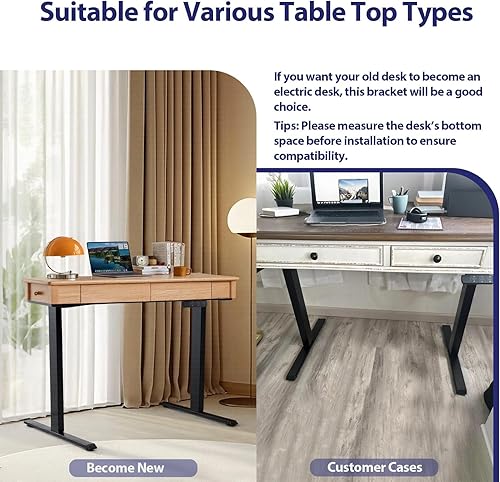 Miniatura 8 de TOPSKY Escritorio eléctrico de doble motor ajustable para computadora del hogar y la oficina solo marco negro Negro, Blanco