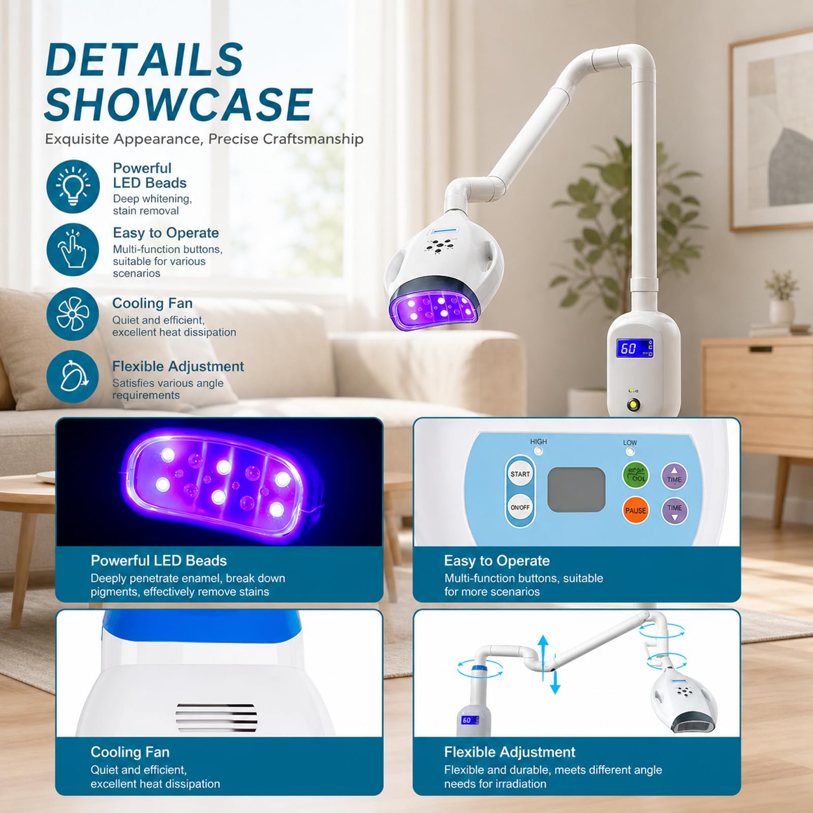 Dental Whitening Profesjonalna Lampa Led Do Wybielania ZęBóW 8LEDs