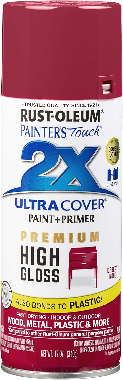 Rust-Oleum 277994 Painter's Touch 2X Ultra Cover, 12 Ounce (Pack of 1), Satin Poppy Red - - 
