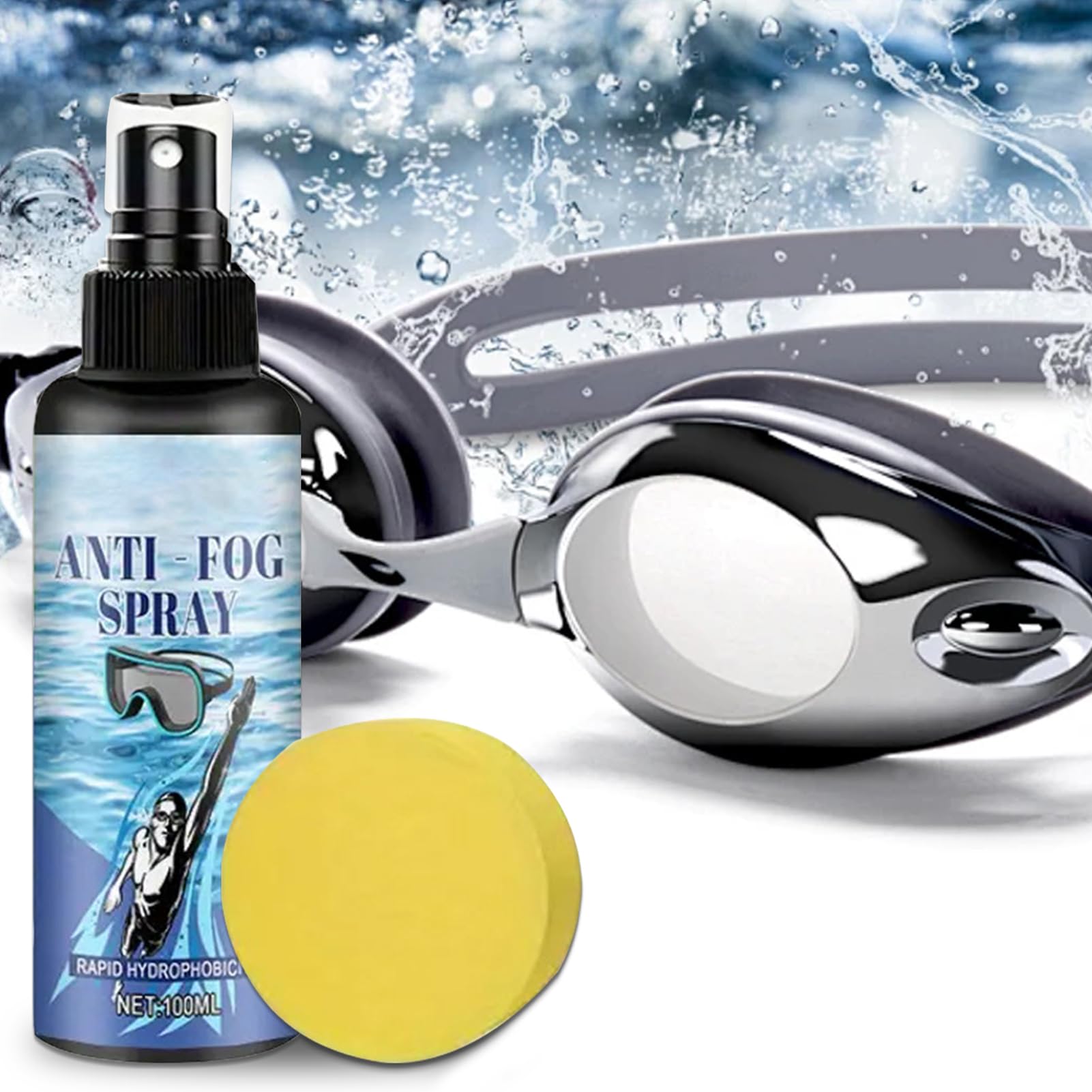 Spray Antivaho para Gafas de Natación | Líquido Antiempañante para Gafas De Buceo - Solución Hidrofóbica Portátil 100ml para Adolescentes Deportistas Buceo Entrenamiento en Piscina