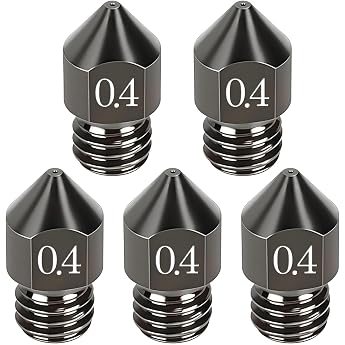 MK8 Hardened Steel Nozzle 0.4mm 3D Printer Nozzle Pack of 5