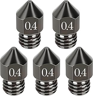 5 Stück MK8 Nozzle Gehärtetem Stahl Düse 0,4MM, 3D-Drucker Druckdüse Hochtemperaturbeständig 1.75 mm für Filament Kompatibel Makerbot, Creality Ender 3/5