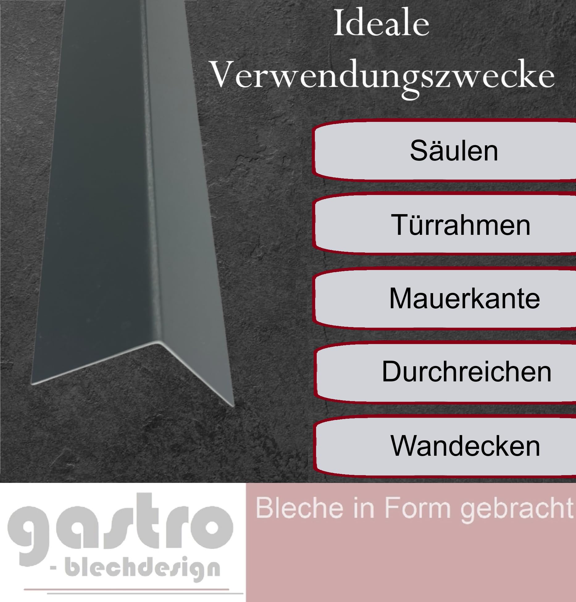 Alu Winkel grau, 3000mm Aluwinkel anthrazit 50x50 mm Schenkelinnenmaß aus Alu Ral7016 Anthrazitgrau 1,5 mm stark Dachblech Alu Kantenschutzprofil, Winkelblech Anthrazit