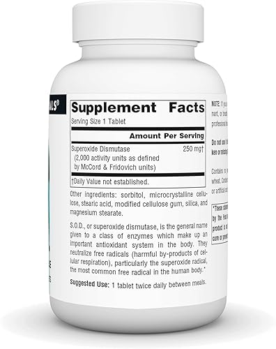 Vista 2 de Source Naturals S-O-D, Superóxido Dismutasa - Suplemento dietético - 180 Tabletas