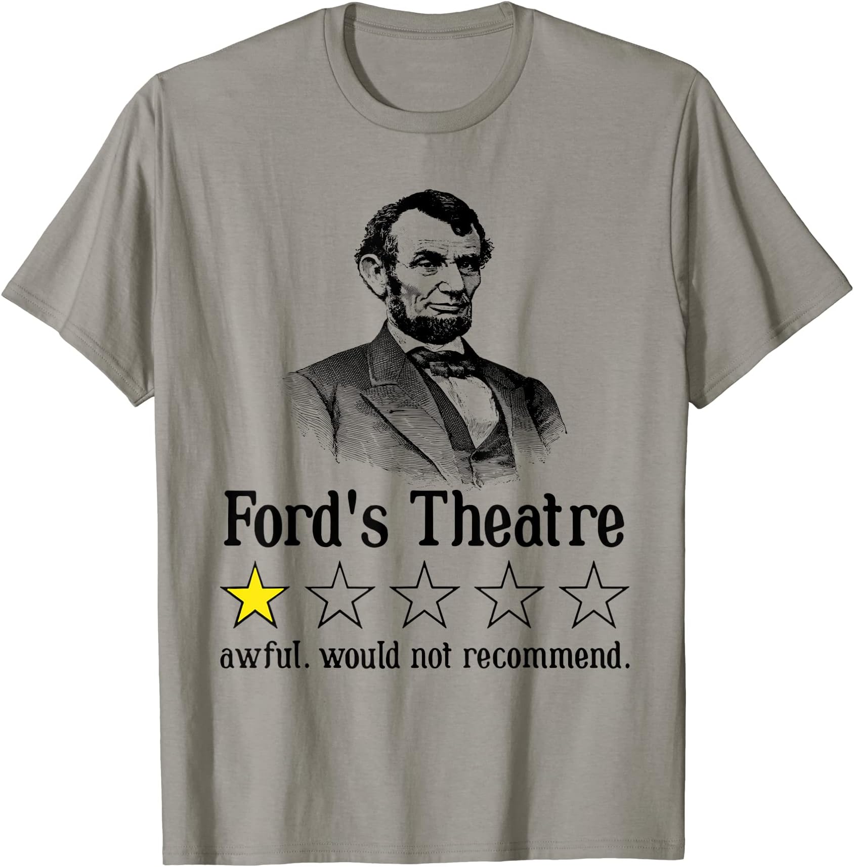 Funny Abraham Lincoln Ford's Theatre Rating TeeAbraham Lincoln Ford's Theatre Rating T-ShirtOEKO-TEX STANDARD 100