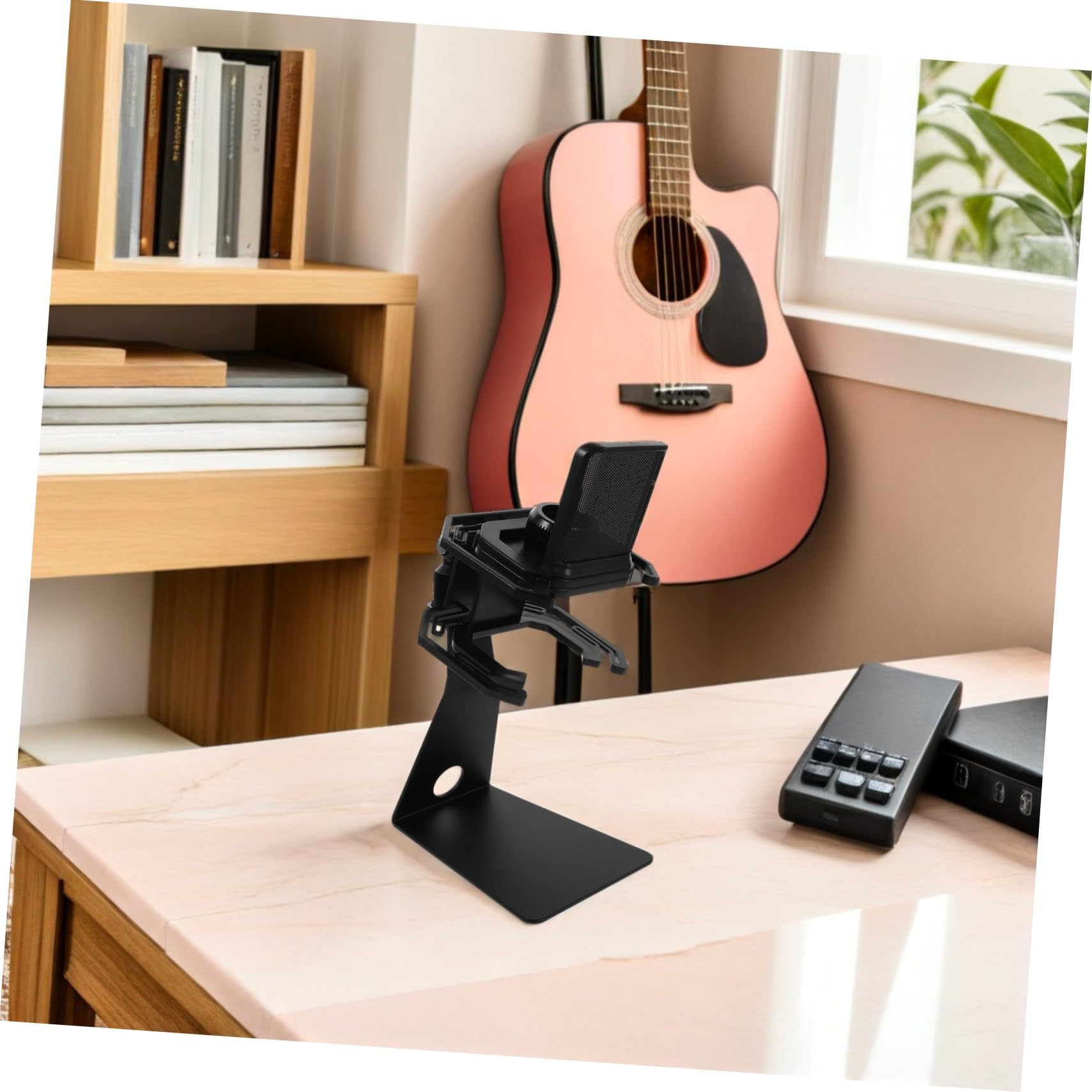 Mikrofon-stoßdämpferhalterung mit Großem Halter Einstellbare Tisch-mikrofonhalterung mit Pop-filter Vibrationsisolierende Klemme für Studio und Livestreaming Kompatibel mit Großen