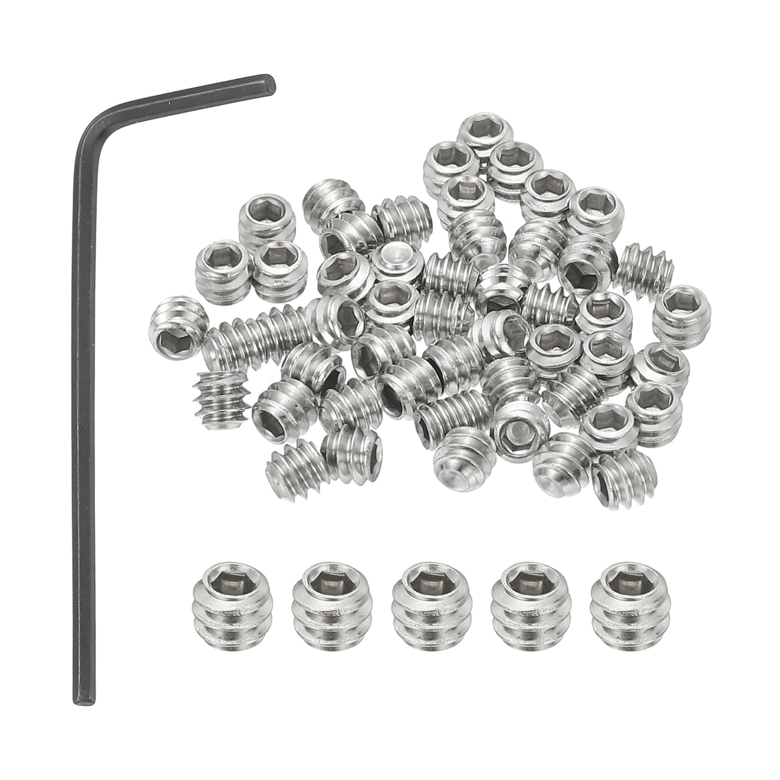 PATIKIL #6-32x1/8" Internal Hex Socket Set Grub Screws