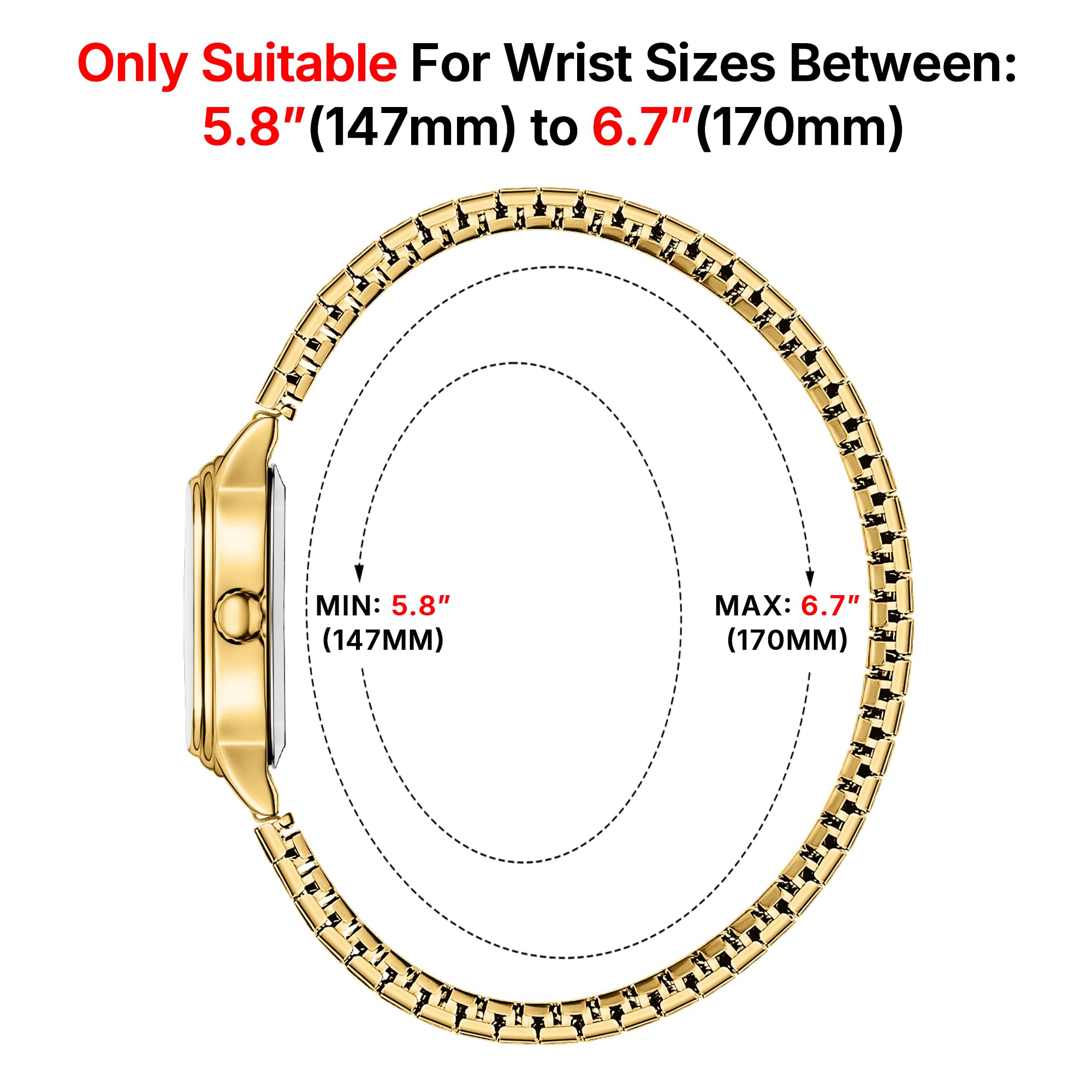TKIIOER Orologio analogico da donna, quadrante analogico da donna, quadrante facile da leggere, cassa ovale, cinturino di espansione in acciaio inossidabile, orologio impermeabile
