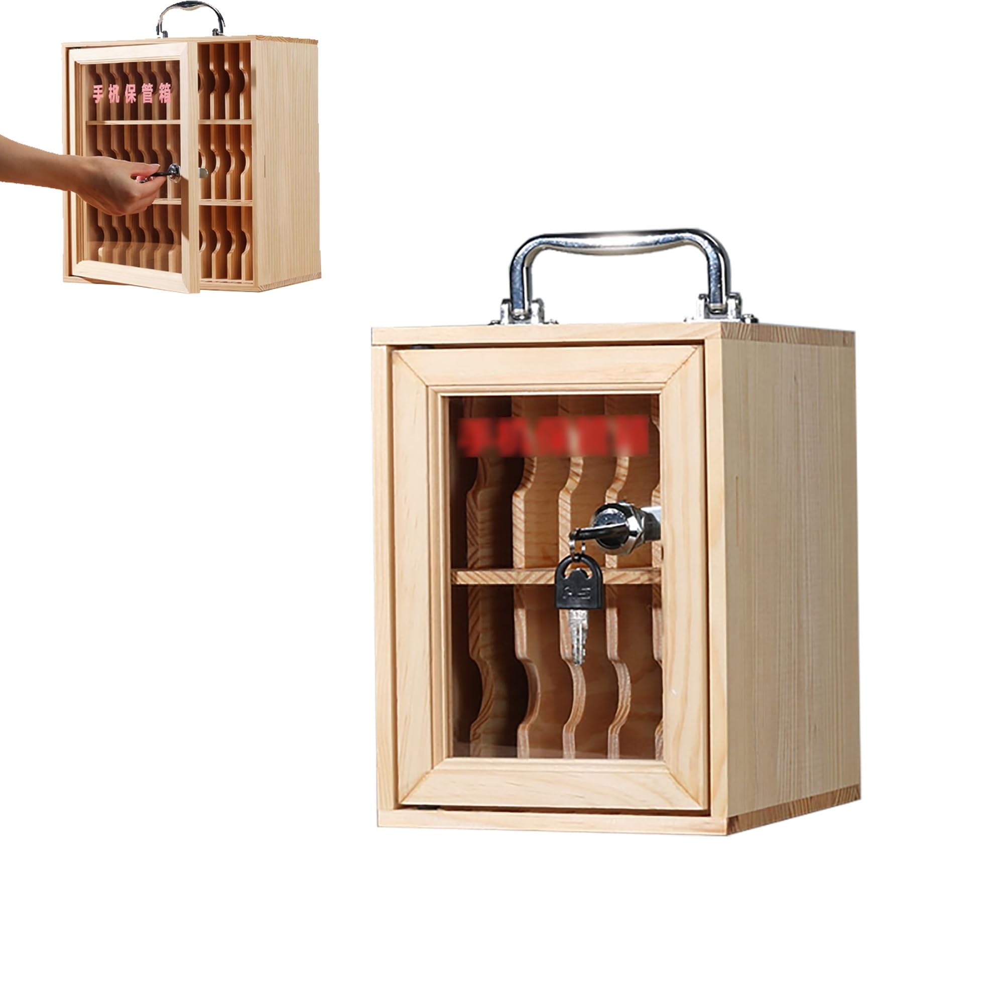 Gabinete para celular de madera con 12 compartimentos para escuelas