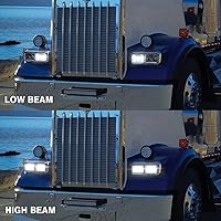 Vista 7 de AUDEXEN Faros delanteros LED de 4 x 6 pulgadas para Kenworth T800 T600 y Peterbilt 379, haz rectangular de 60 W, repuesto H4656, aprobado por DOT
