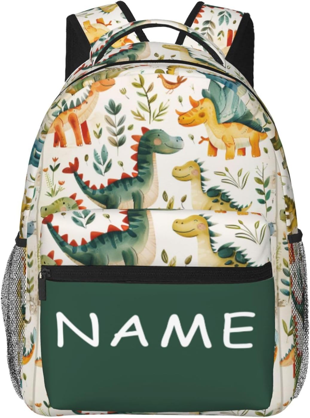 Dinosaur Backpack Custom Cute Cartoon Dinosaur Add Your Name Text Logo