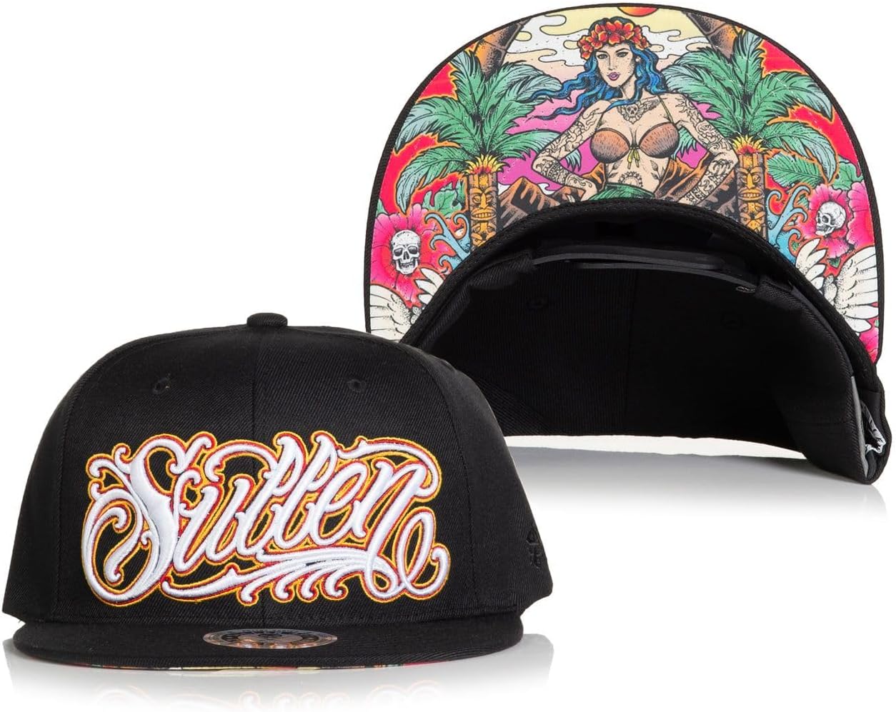 Sullen Men's Fire Island Adjustable Flatbill Snapback Hat Black