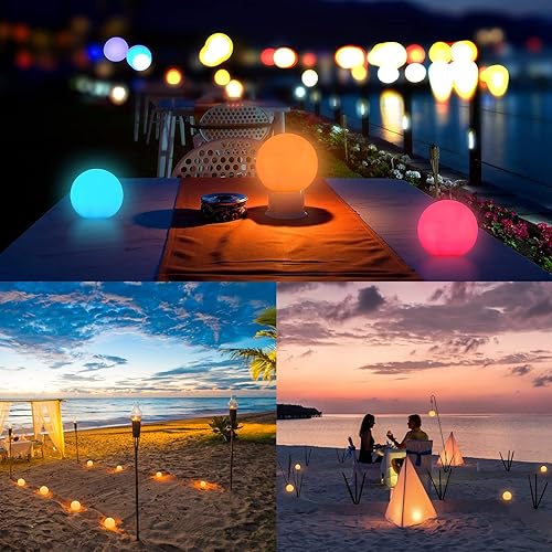 Miniatura 6 de Floating Pool Light Ball, 16 RGB Color Changing Remote Control, IP67 Waterproof Pool Glow Ball Lights, Glow Pool Lights for Hot