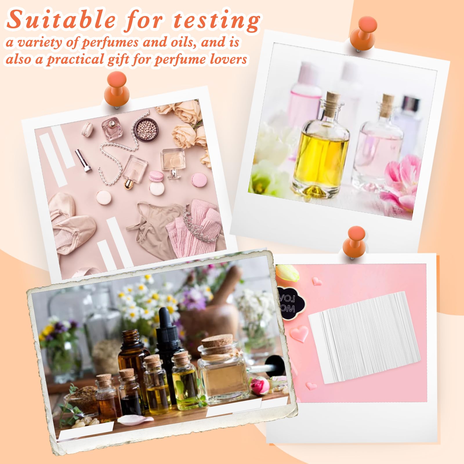 Prasacco 200 tiras reactivas de perfume, tiras de prueba de perfume, probador de aromaterapia, papel blanco rectangular de prueba de perfume para mujeres y hombres, prueba de aceites esenciales,