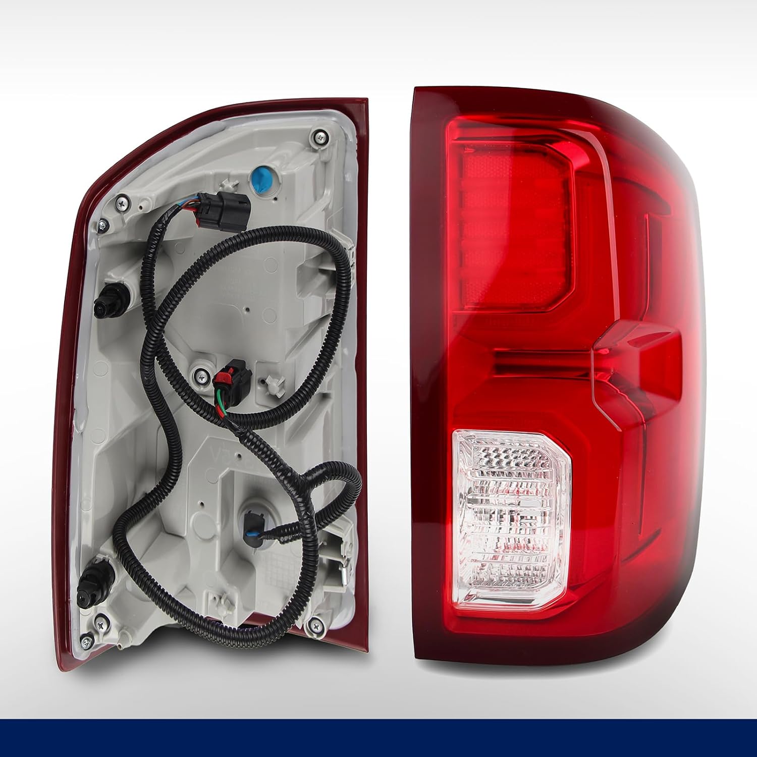 LED Tail Lights Assembly Compatible with 2016 2017 2018 Chevy Silverado 1500 LTZ/High Country Rear Brake Taillights with Bulbs, Right Passenger Side Replace GM2801294 84288719