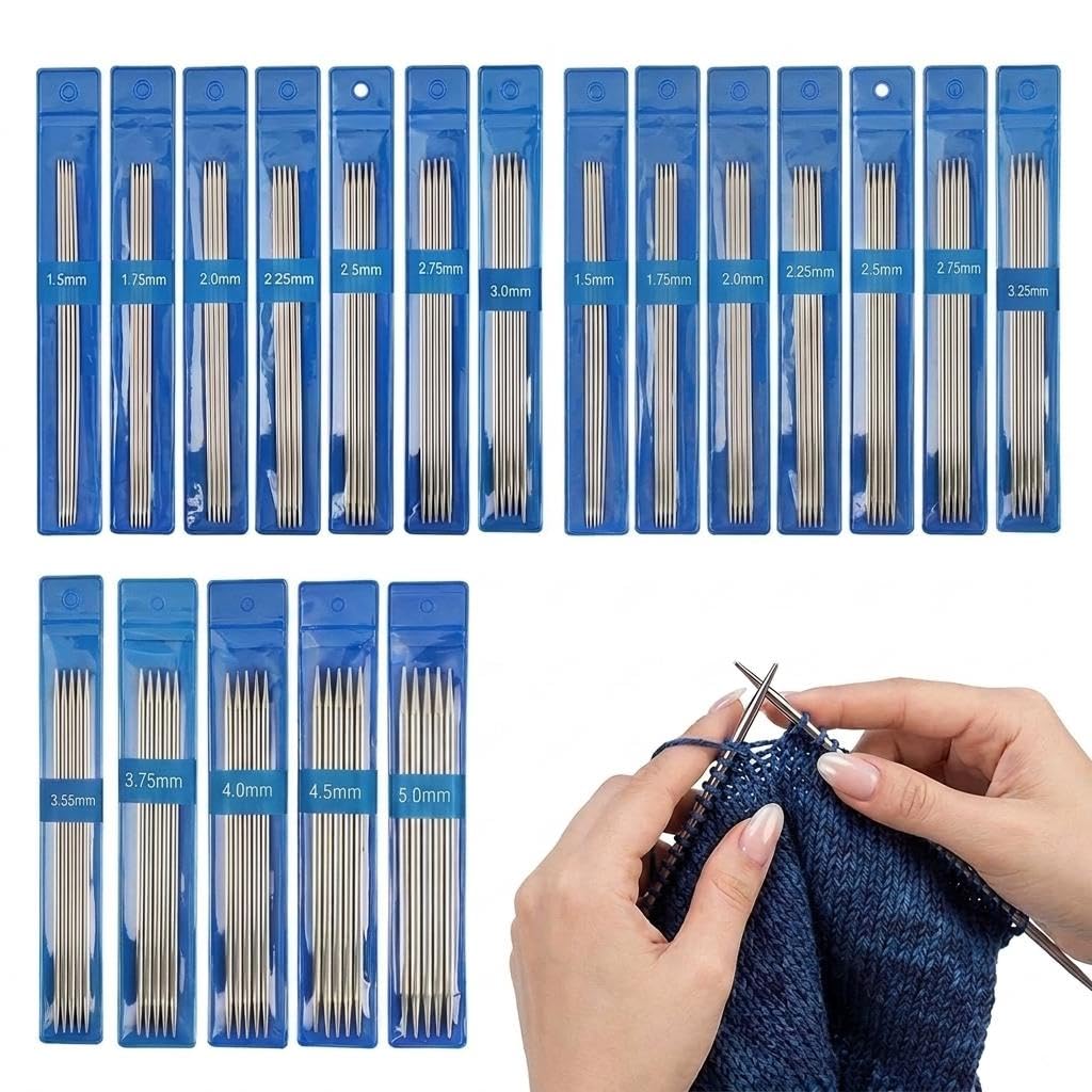 65pcs Knitting Needles Set, 13 Sizes 1.5-5mm Double Pointed Needles