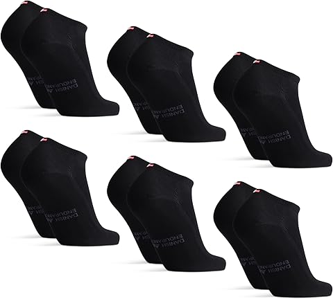 DANISH ENDURANCE Calcetines Tobilleros en Bambú, Calcetines Cortos Transpirables, Extra Suaves, 6 Pack