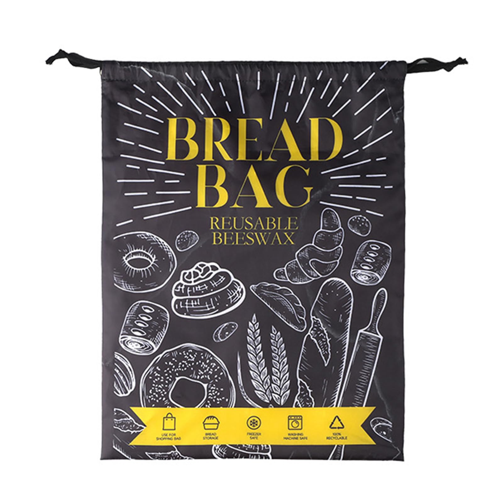 Bolsa de pan reutilizable de lana de abeja: evita el pan duro con almacenamiento de grado alimenticio