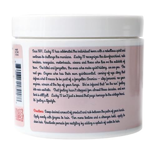 Miniatura 10 de Lucky 13 Barber Supplies - Pomada para el cabello original, alta sujeción, alto brillo, a base de agua, aroma Mai Tai, 4 onzas