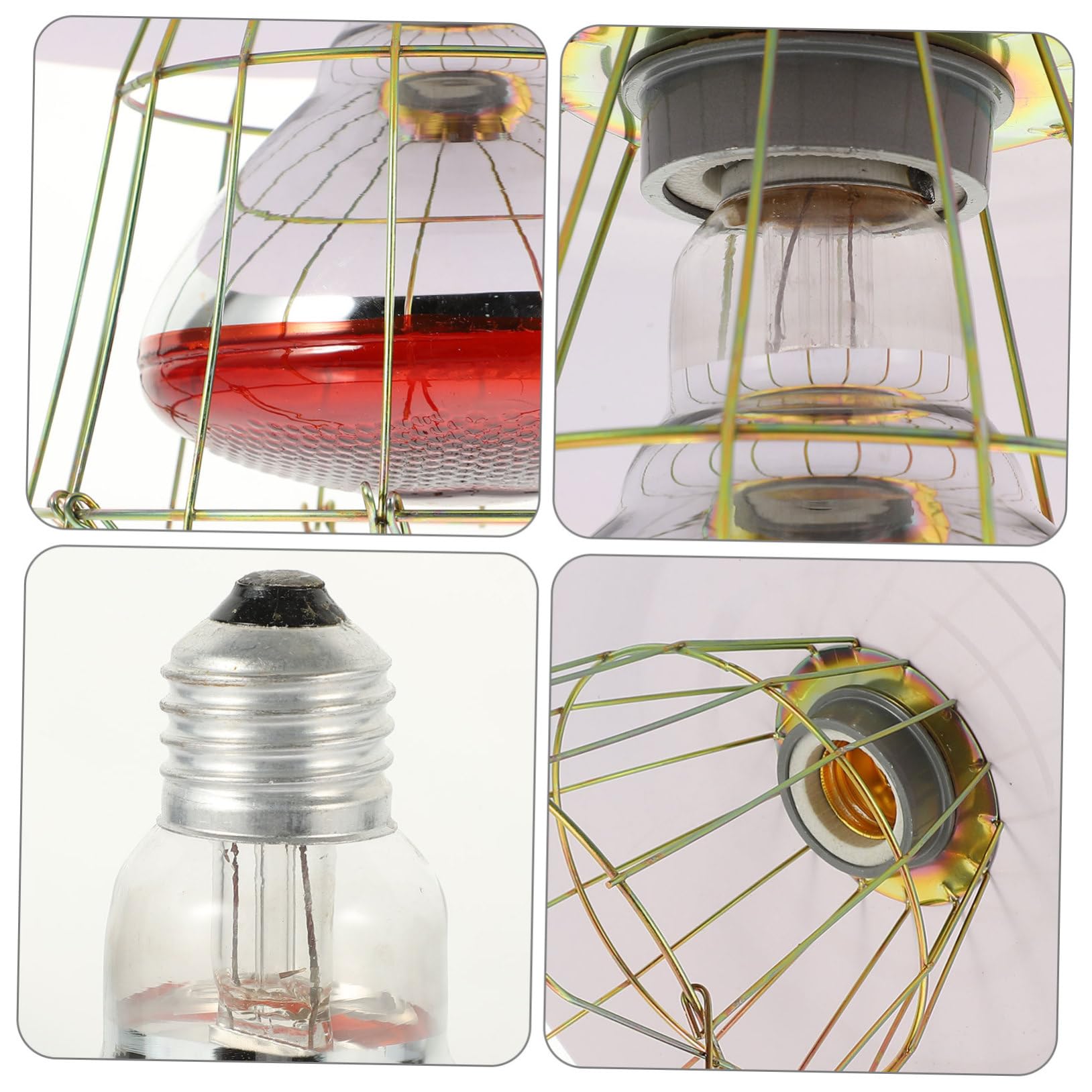 ibasenice Lampada Termica Riscaldante per Gabbie di Piccoli Suini e Animali Domestici Coprilampada in Metallo Bianco, Effetto Riscaldante Efficiente Colore Casuale per Allevamento