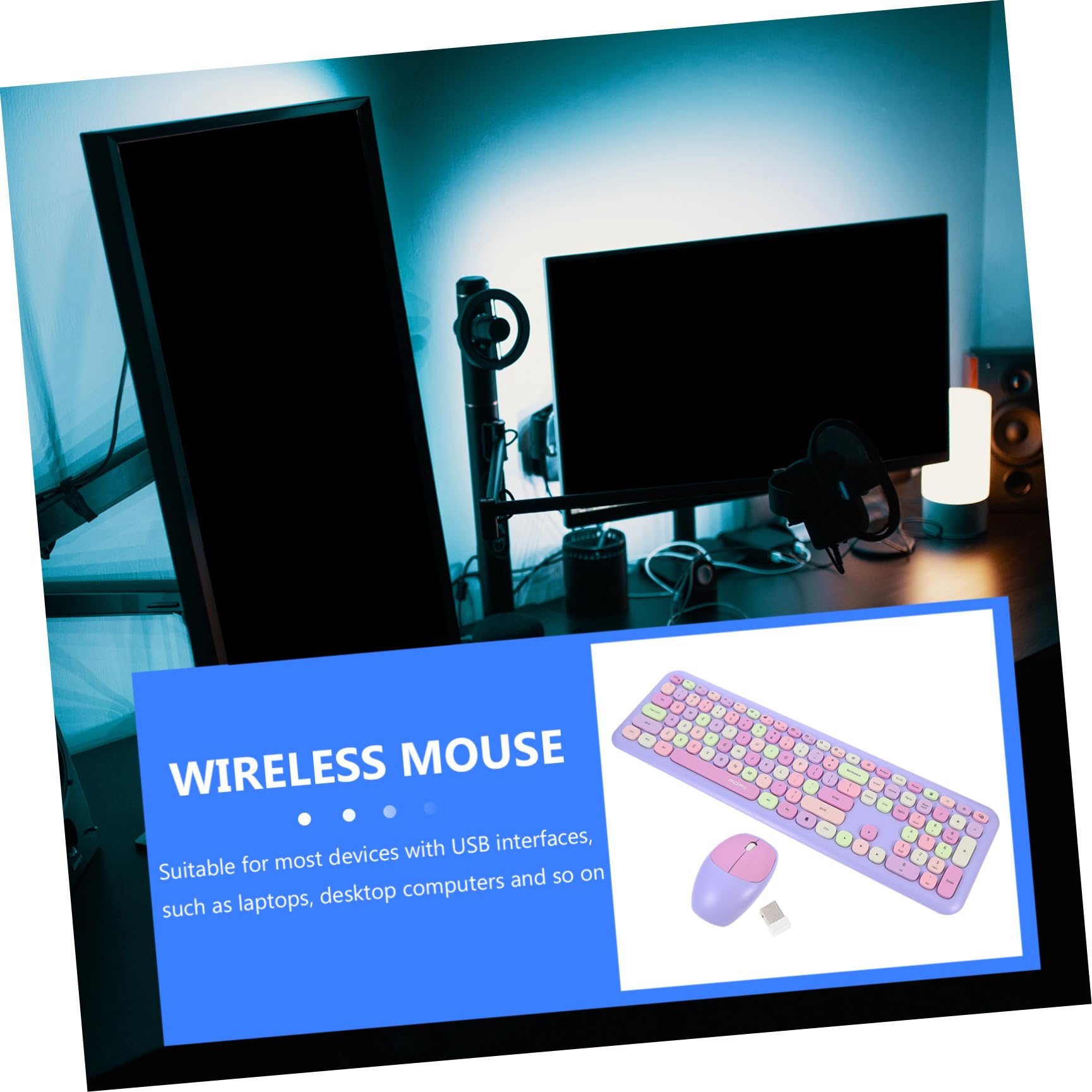 HEMOTON Tastiera e Mouse Wireless Combo Tastiera e Mouse per Computer e Laptop Abs Compatibile con Sistemi Operativi per Ufficio e Digitazione