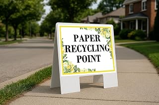 Paper Recycling Point Spring Flowers Citrus Eucalyptus A-Frame Double Sided 23x23 in. sign