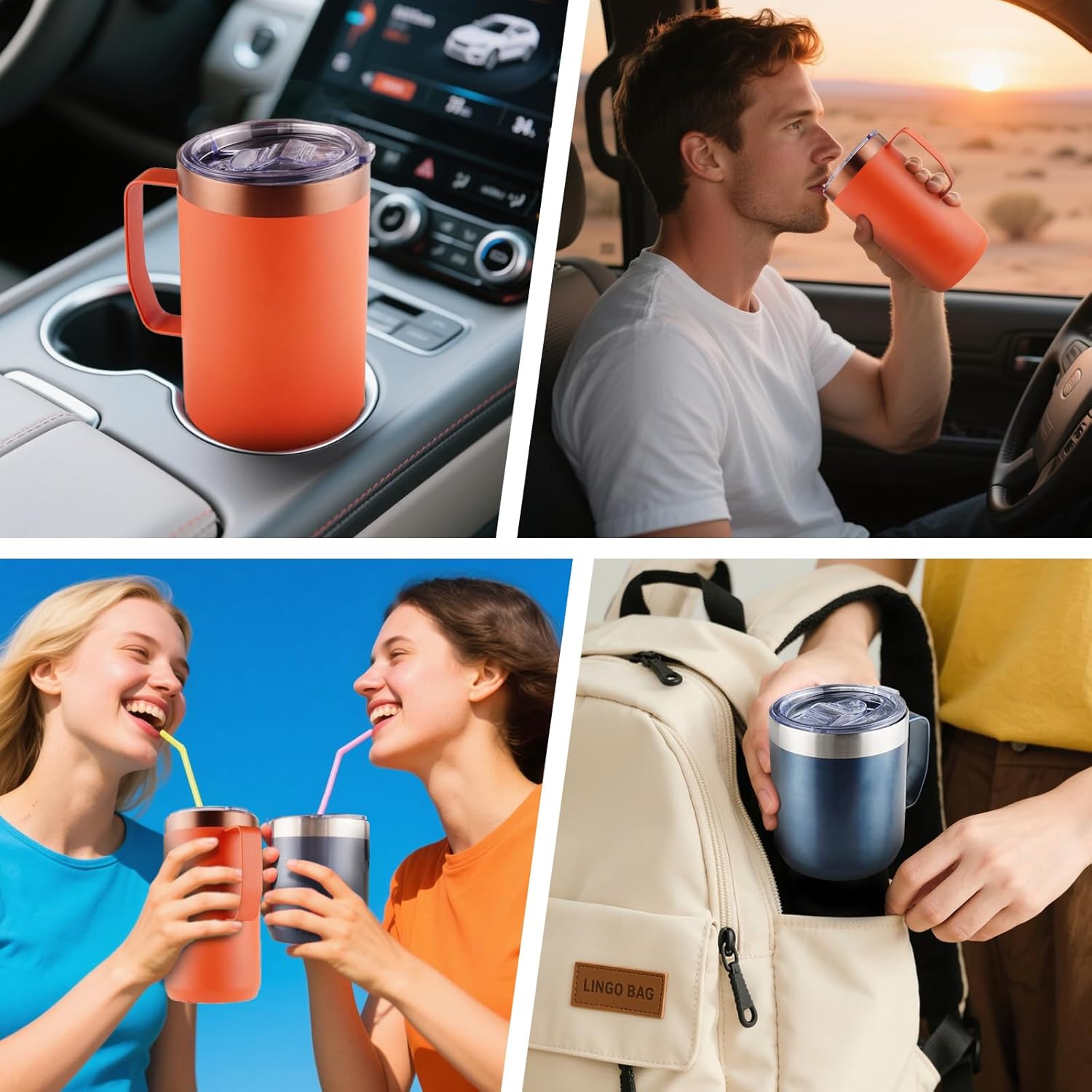 Replacement Lids Compatible with Stanley 12 oz & 24oz Camp Mug, 2Pack Leak Proof Cup Insulated Lids for Stainless Steel Coffee Mug（Cups NOT Included） - Image 7