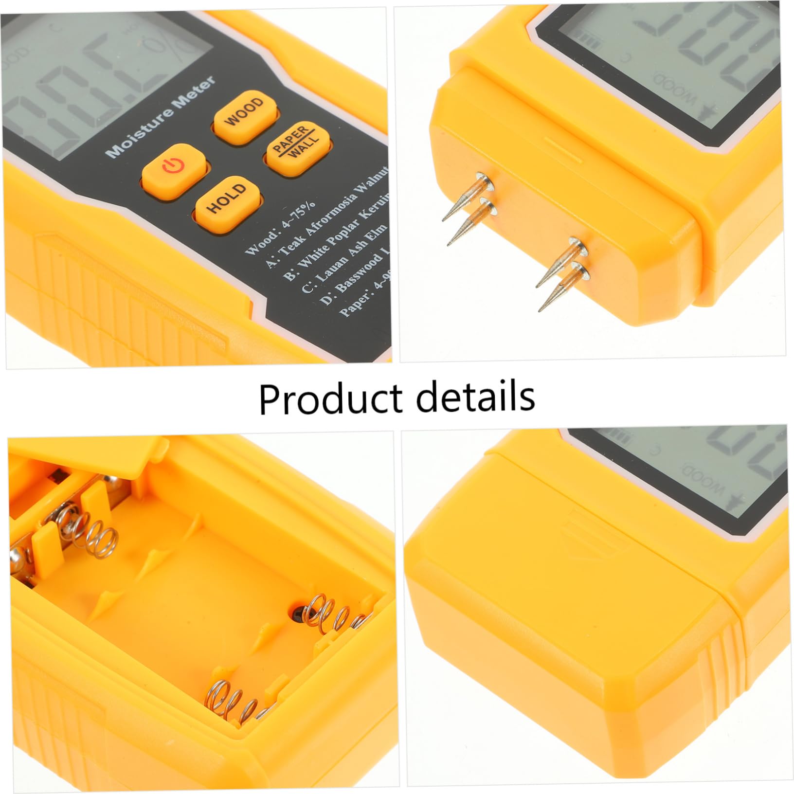 jojofuny 2pièces Testeur Humidité Bois Mesure Précise Pour Bois Cloison Sèche Et Sol Appareil Compact Avec Écran Lcd Et Probes Intégrés Outil Pour Évaluer Humidité Des Matériaux