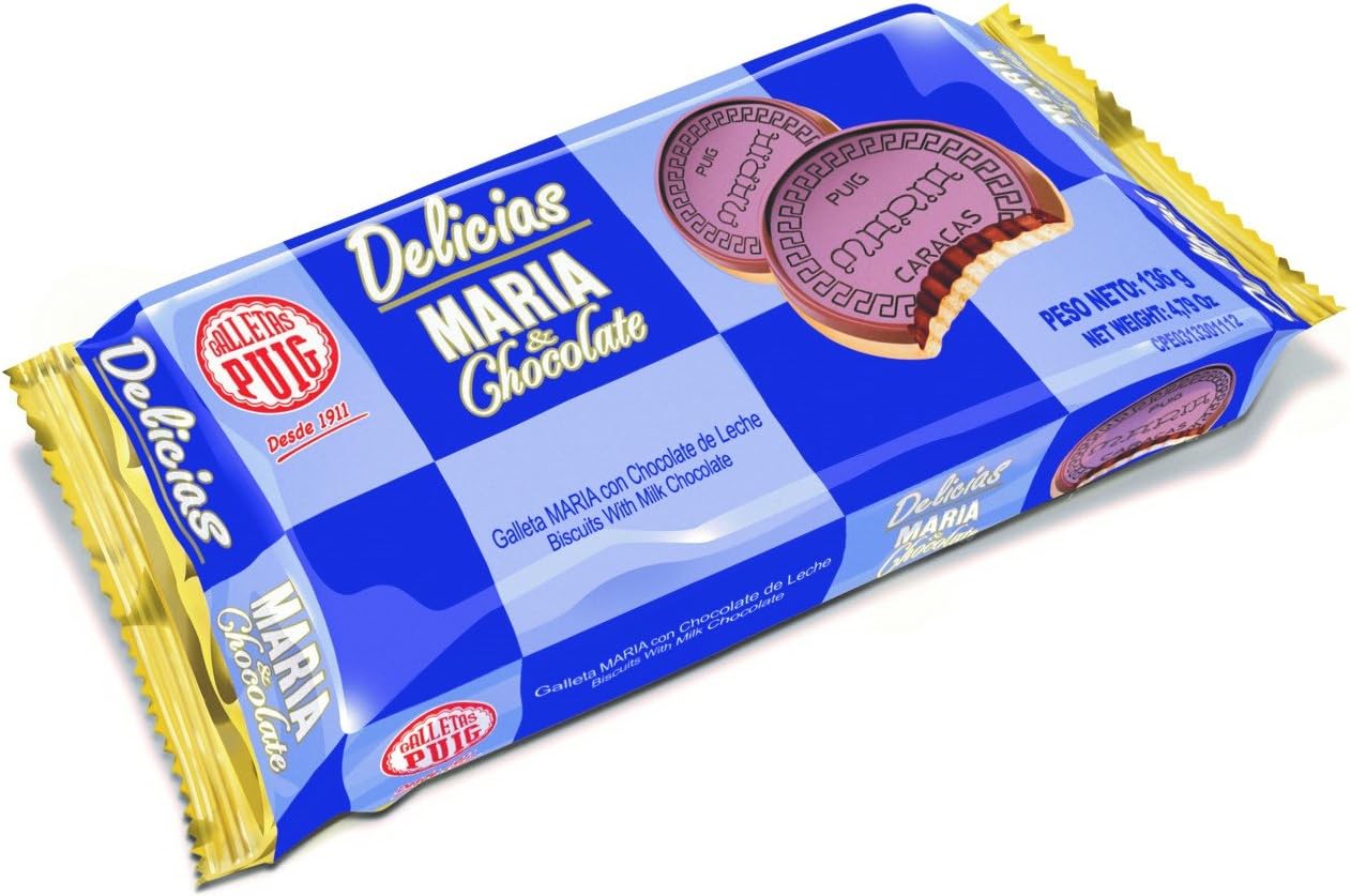 Single Pack Galletas Delicias Maria & Chocolate 4x2 136 gr/ 4.79 Oz