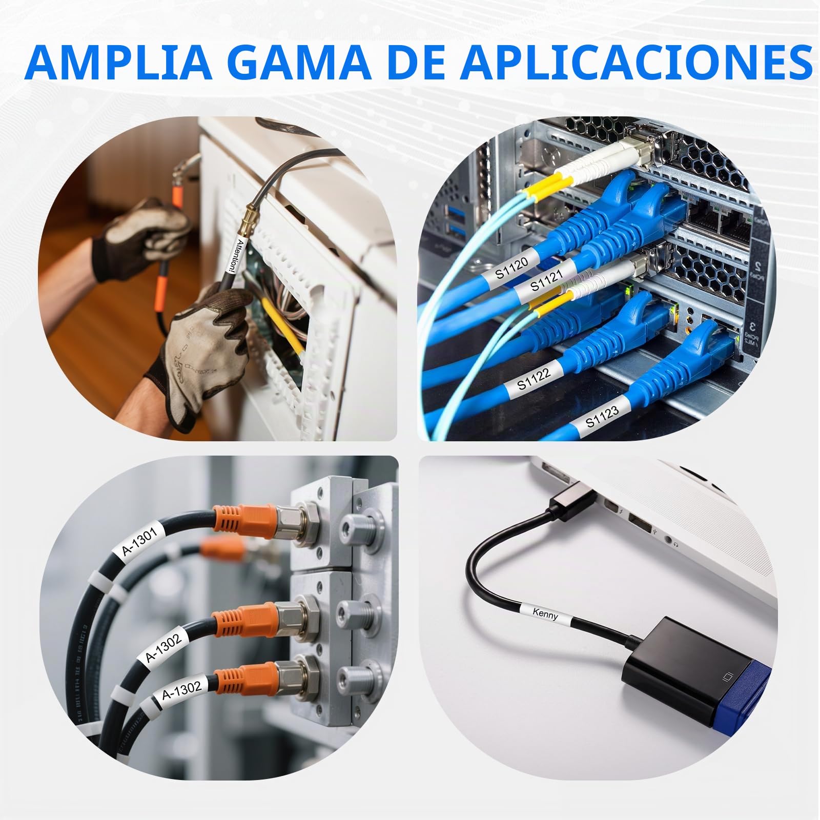 5,8mm Termocontraíble Cinta de Etiquetas Compatible para HSe-211 HSe211 Cinta de para Brother P-touch PT-E100 E110 E300 E550W D210 D410 P300BT E310BTVP E560BTVP, Negra sobre Blanco