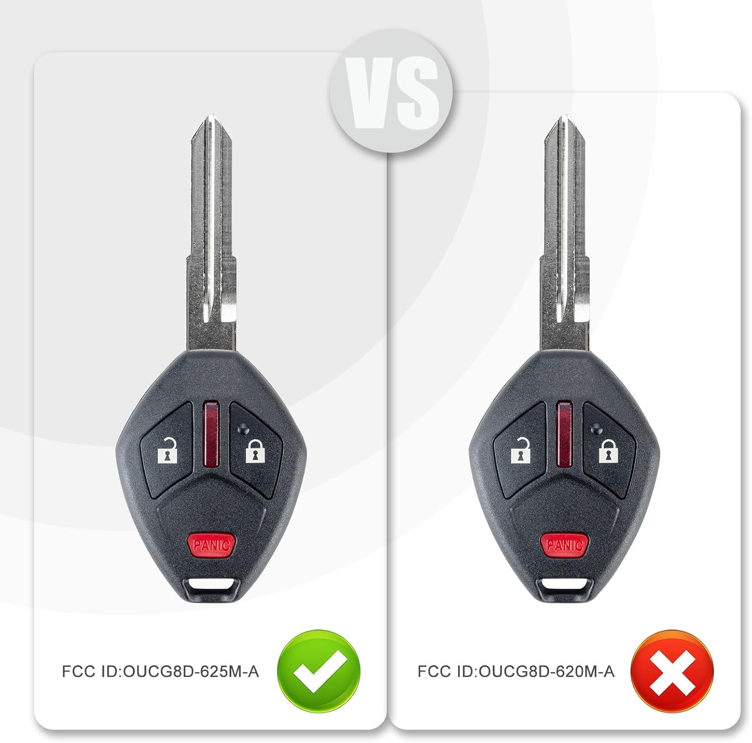 Head Key Replacement for Outlander 2007/2008/2009/2010/2011/2012/2013/2014/2015/2016 with FCC ID: OUCG8D-625M-A Chip: ID46 P/N: 6370A14 315MHZ (Pair)
