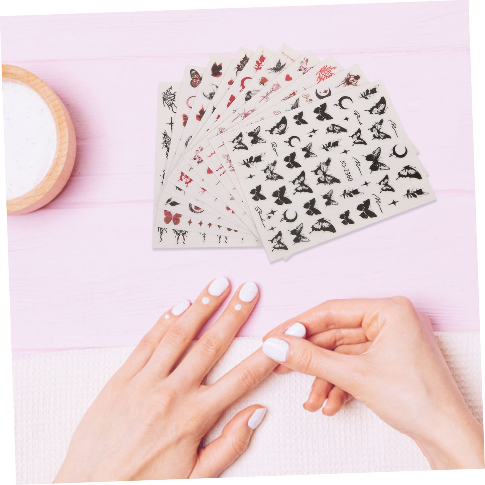 Healeved 60fogli Adesivi Per Unghie Decorazioni Nail Art Adesive Per Unghie Facili Applicare Per Design Creativi e