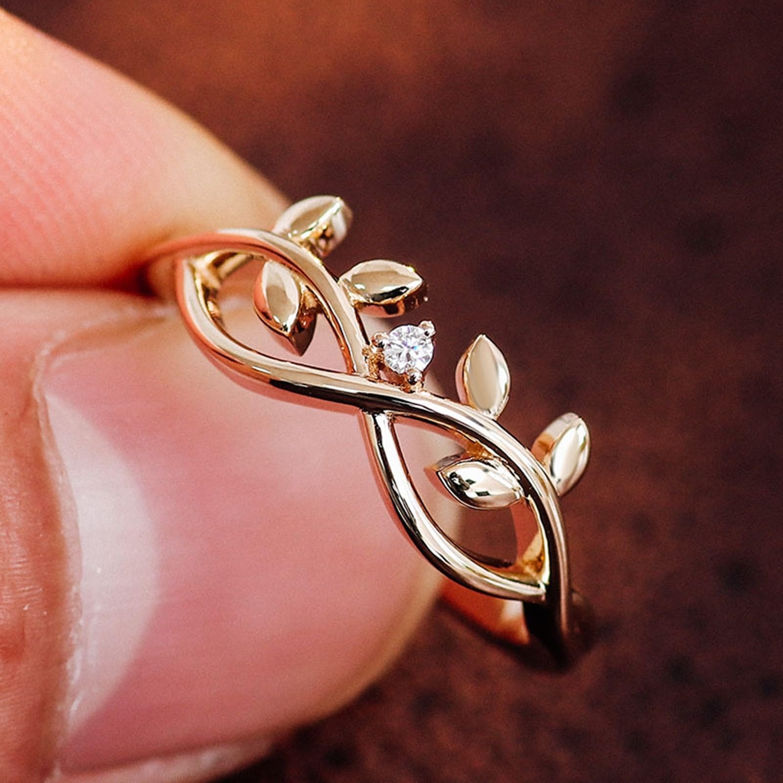 Anillos de boda 375/585/750 de oro amarillo auténtico, para mujer, anillo con diamante elegante, anillos de compromiso, alianzas de oro real de 9 K/14 K/18 K con grabado para mujeres