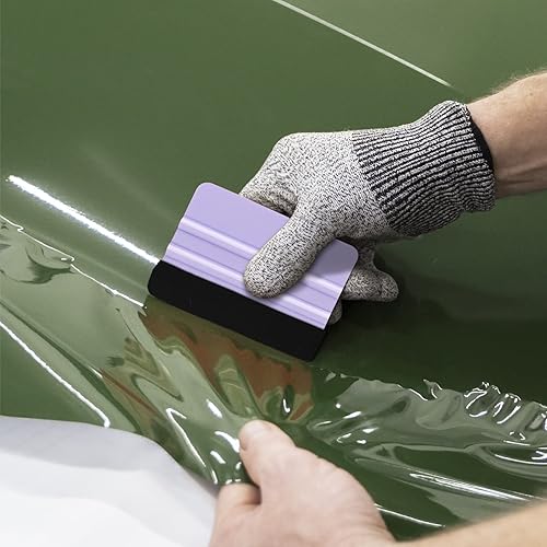 Miniatura 10 de WRAPXPERT Herramienta de espátula de vinilo, paquete de 2 espátulas para vinilos rosa y verde azulado, herramienta raspadora de vinilos de fieltro