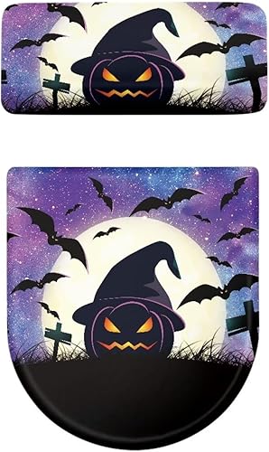 Miniatura 10 de Tapa de inodoro y fundas de tanque de muñeco de nieve a rayas rojas, cubierta suave, lavable a máquina, se adapta a la mayoría de tamaños de tapas