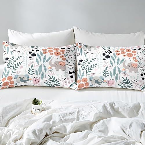 Miniatura 4 de Erosebridal Juego de sábanas Kawaii de elefante, sábanas de elefante de dibujos animados, juego de ropa de cama tamaño Queen, lindo juego de ropa de